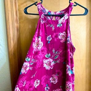 Torrid size 00 pink floral high neck top